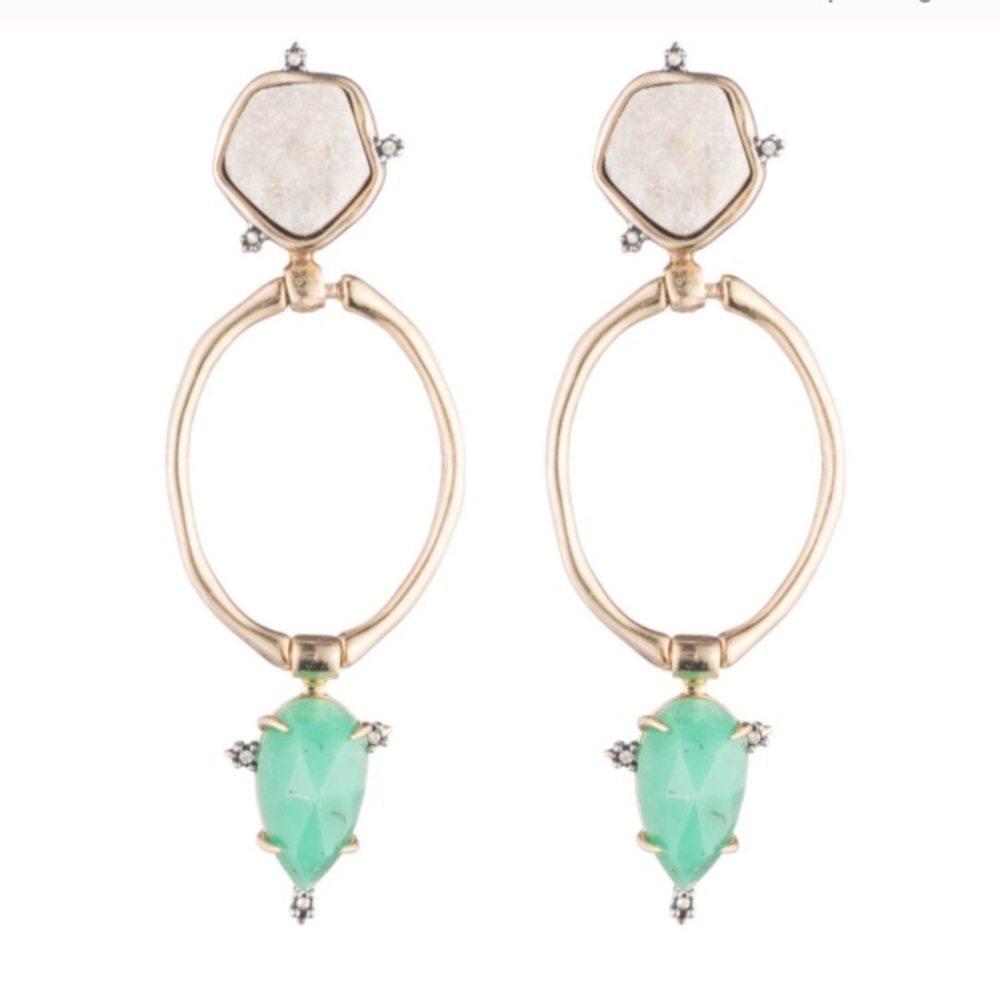 Alexis Bittar Druzy Stone Post Link Earrings